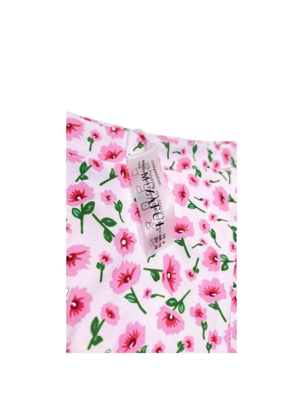 Women's Pink Floral Bikini Bottom, Cute with Side Ties, Zaful, New Size 6/Medium